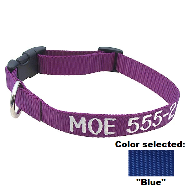 Adjustable Nylon Collar - with Personalized Embroidery