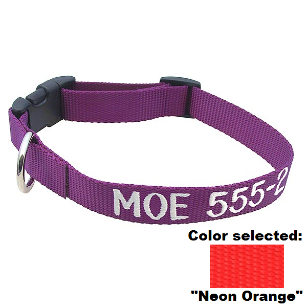 Adjustable Nylon Collar - with Personalized Embroidery