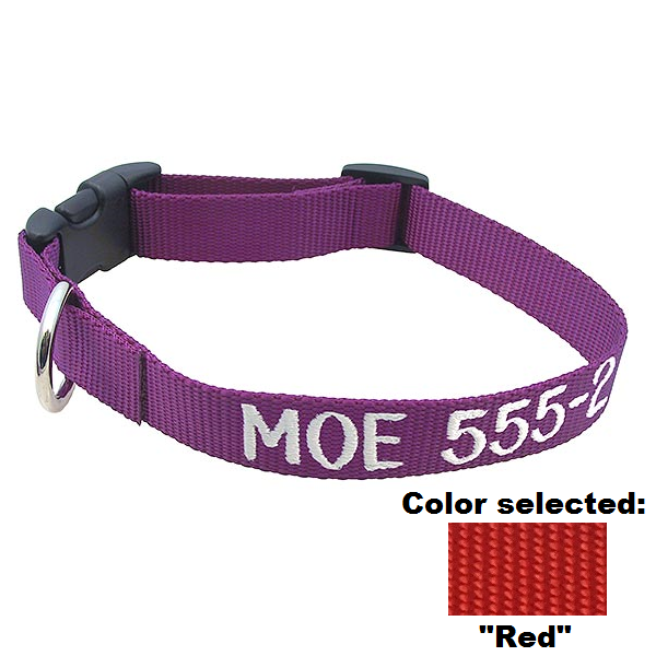 Adjustable Nylon Collar - with Personalized Embroidery