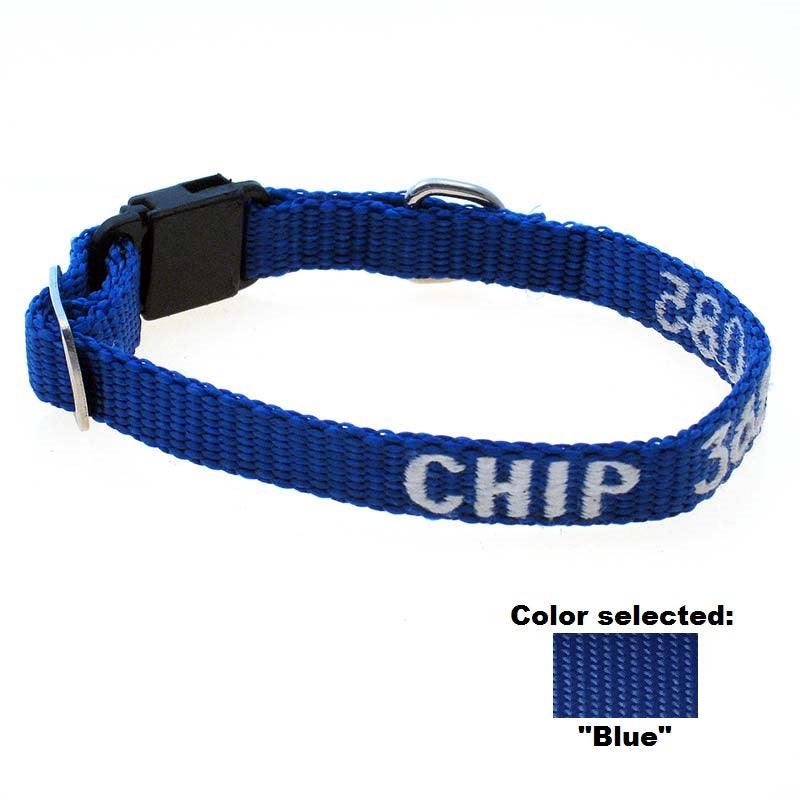 Adjustable Nylon Collar - with Personalized Embroidery