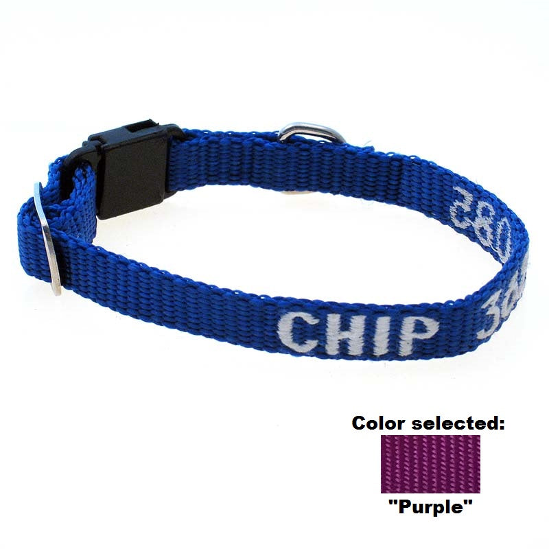 Adjustable Nylon Collar - with Personalized Embroidery