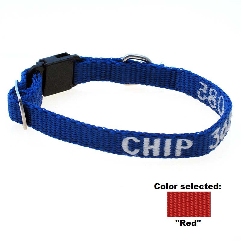 Adjustable Nylon Collar - with Personalized Embroidery